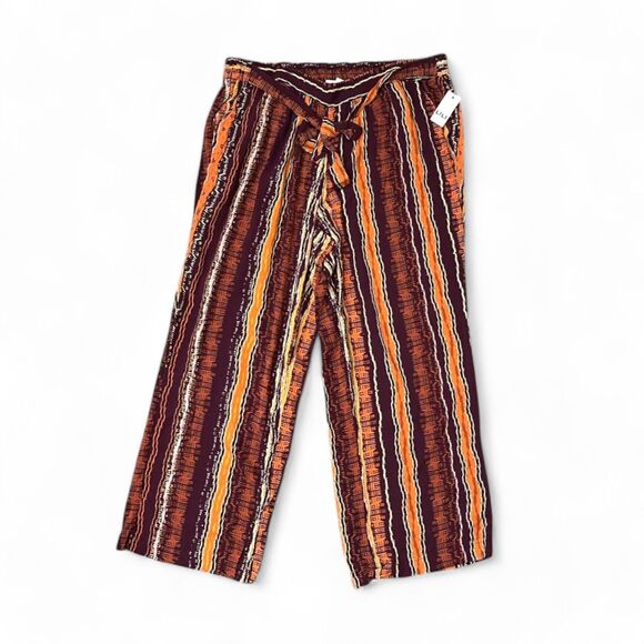 LILI Sport Women's Striped Wide Leg Multicolored Pants, Size 2X NWT - Picture 1 of 9